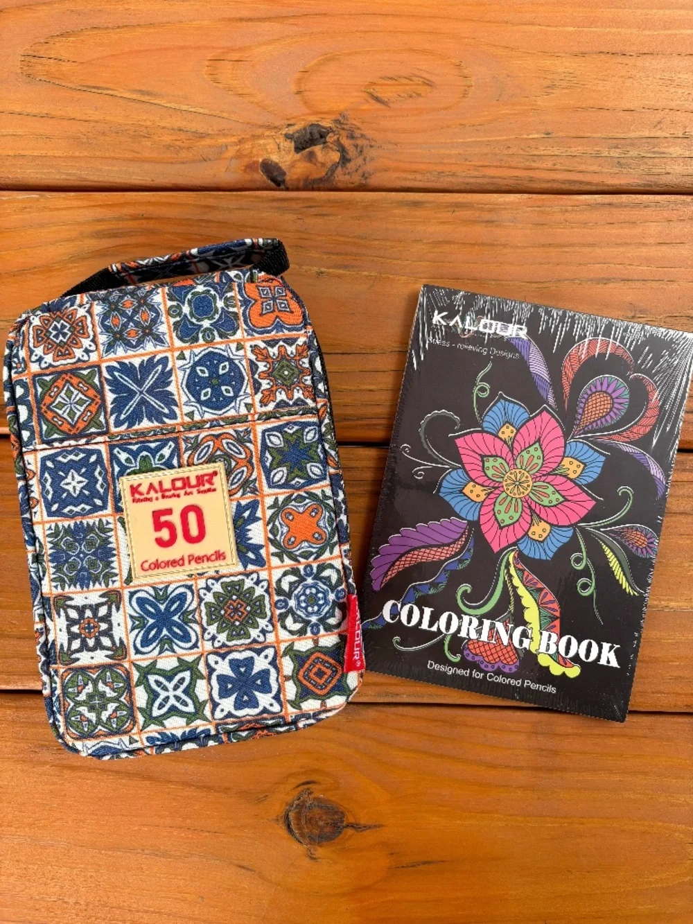 NWT Colored Pencils by Kalour with Mini Coloring Book, 50 Pencils in Bag